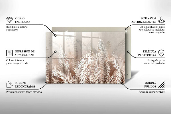 Grafkaars onderzetter Boho-bladeren en -vegetatie