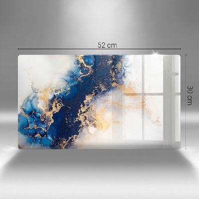 Glasplaat voor grafkaars Abstractie met blauw