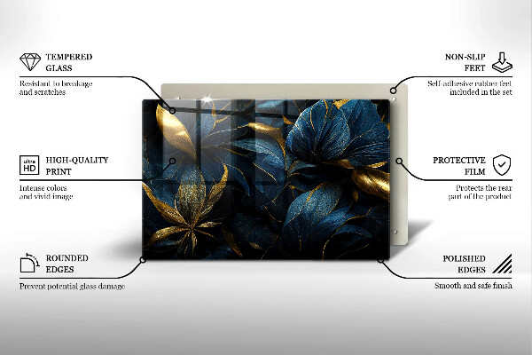 Grafkaars onderzetter Decoratieve bladeren met goud