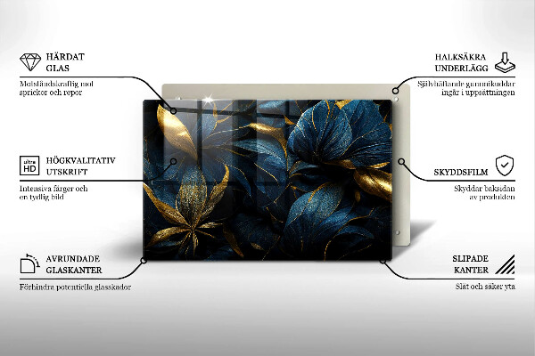 Grafkaars onderzetter Decoratieve bladeren met goud