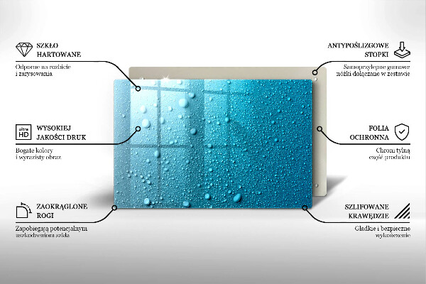 Glasplaat voor grafkaars waterdruppels