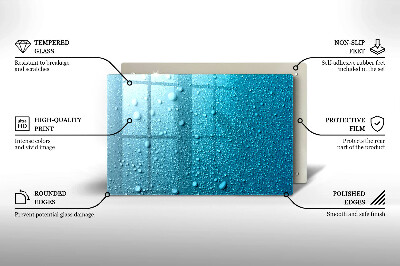 Glasplaat voor grafkaars waterdruppels