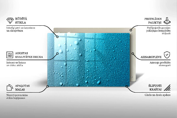 Glasplaat voor grafkaars waterdruppels