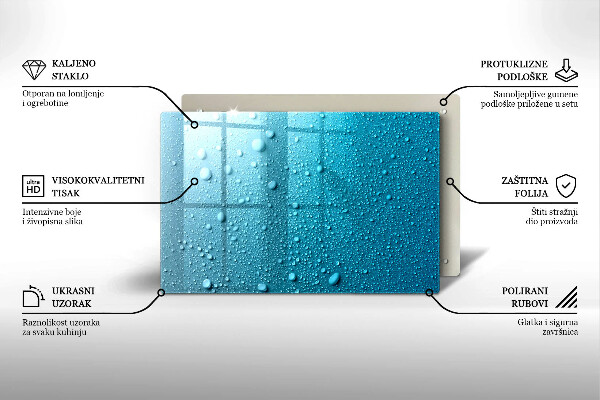 Glasplaat voor grafkaars waterdruppels