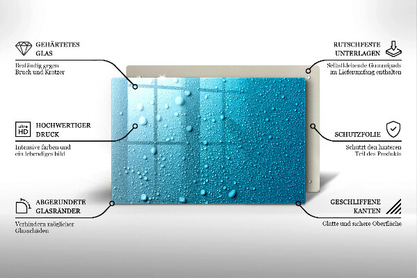 Glasplaat voor grafkaars waterdruppels