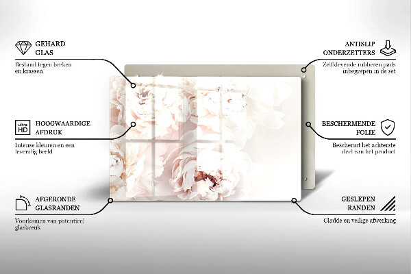 Grafkaars onderzetter Pastelkleurige pioenrozen