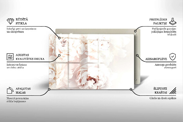 Grafkaars onderzetter Pastelkleurige pioenrozen