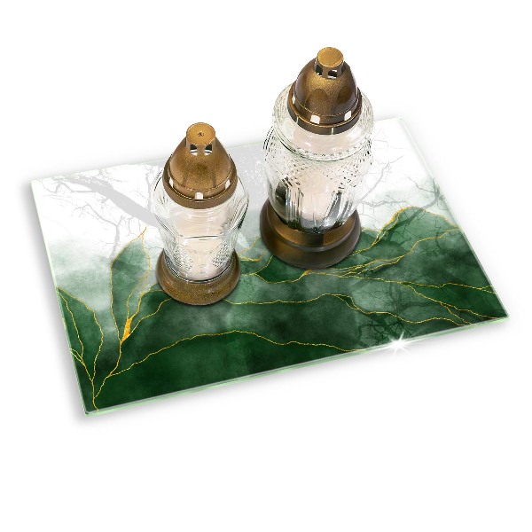 Glasplaat voor grafkaars Abstracte natuur