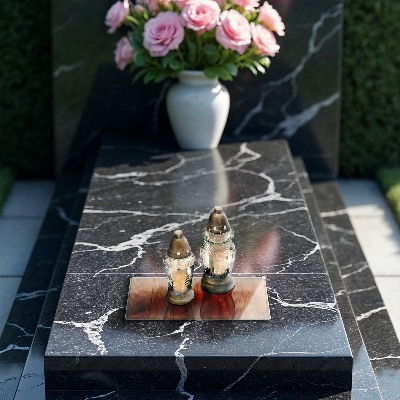 Glasplaat voor grafkaars Houten planken