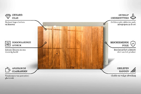 Glasplaat voor grafkaars Houten planken