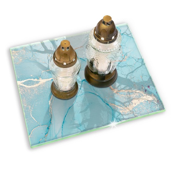 Glasplaat voor grafkaars Abstracte steen