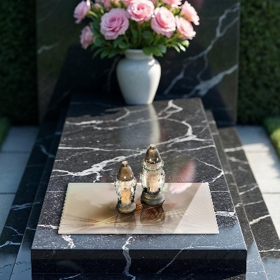 Glasplaat voor grafkaars Moderne abstractie