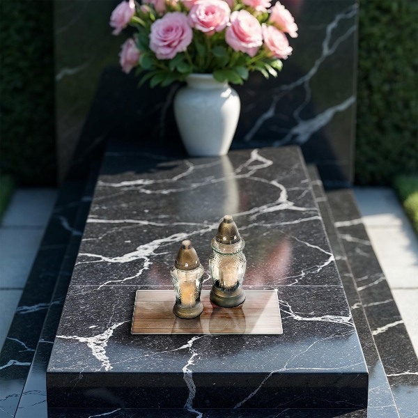 Glasplaat voor grafkaars Houten planken