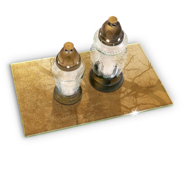 Glasplaat voor grafkaars Gouden textuur achtergrond