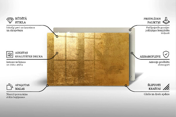 Glasplaat voor grafkaars Gouden textuur achtergrond