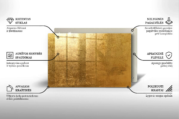 Glasplaat voor grafkaars Gouden textuur achtergrond
