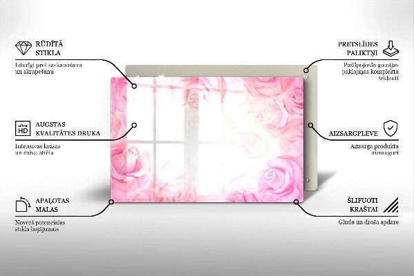 Grafkaars onderzetter Verfijnde rozen op de achtergrond