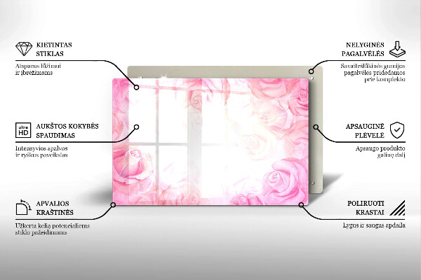 Dekoracyjna podstawka pod znicz Tło delikatne róże