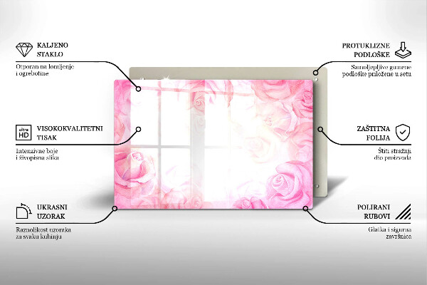 Grafkaars onderzetter Verfijnde rozen op de achtergrond