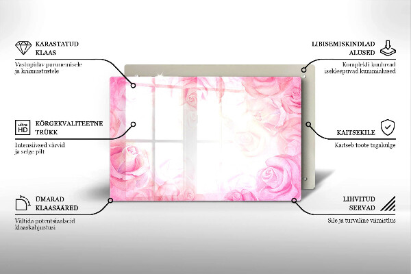 Grafkaars onderzetter Verfijnde rozen op de achtergrond