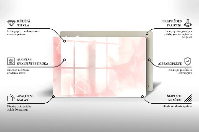 Glasplaat voor grafkaars Achtergrond met pastelkleurige rozen