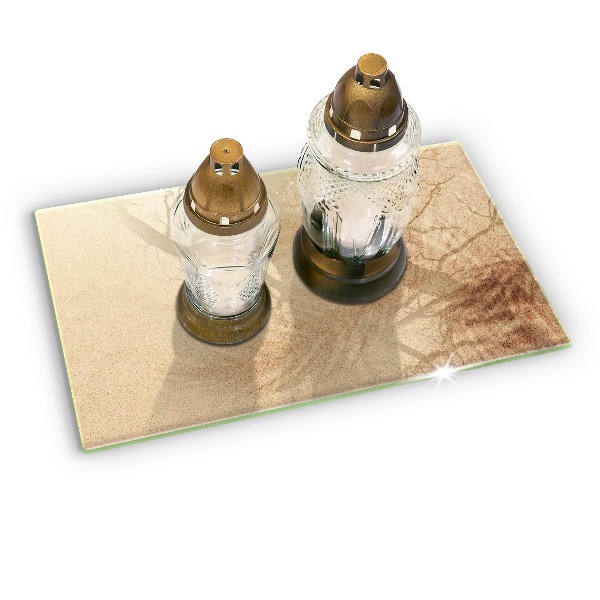 Glasplaat voor grafkaars Zand