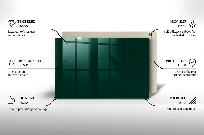 Glasplaat voor grafkaars Groene kleur