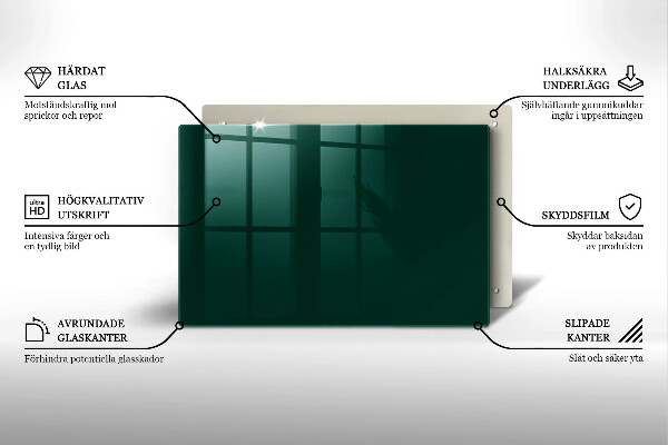 Glasplaat voor grafkaars Groene kleur