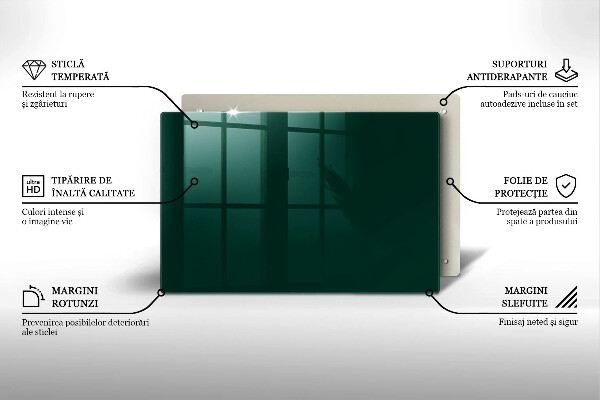 Glasplaat voor grafkaars Groene kleur