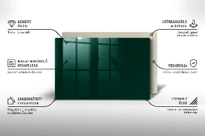 Glasplaat voor grafkaars Groene kleur