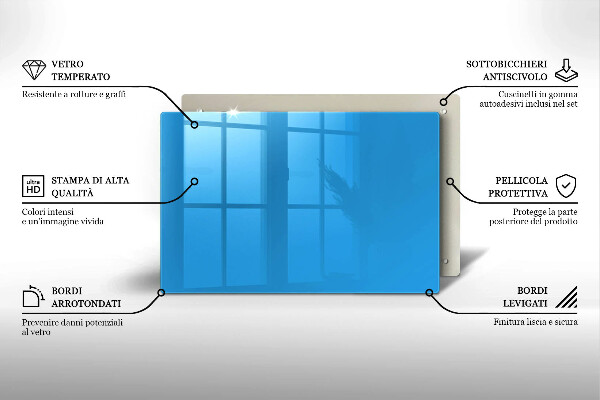 Glasplaat voor grafkaars Blauwe kleur