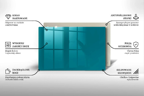 Glasplaat voor grafkaars Turkooiskleur