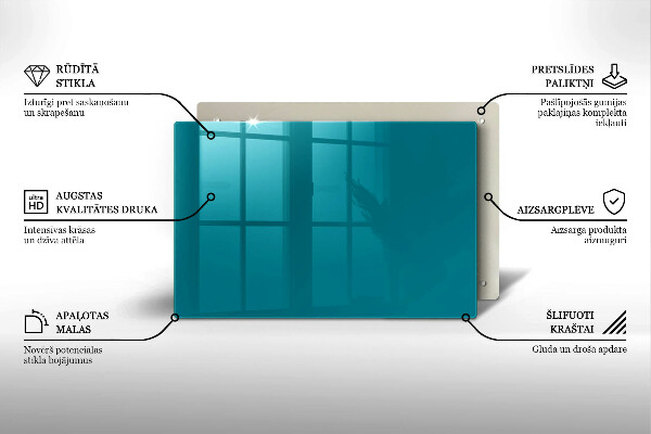 Glasplaat voor grafkaars Turkooiskleur