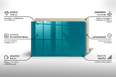 Glasplaat voor grafkaars Turkooiskleur