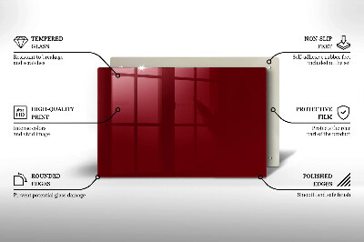 Glasplaat voor grafkaars Bordeauxrode kleur