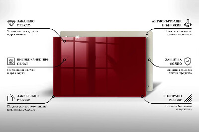 Glasplaat voor grafkaars Bordeauxrode kleur