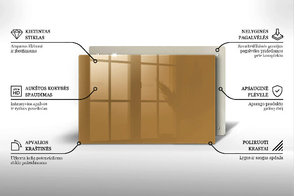 Glasplaat voor grafkaars Beige kleur