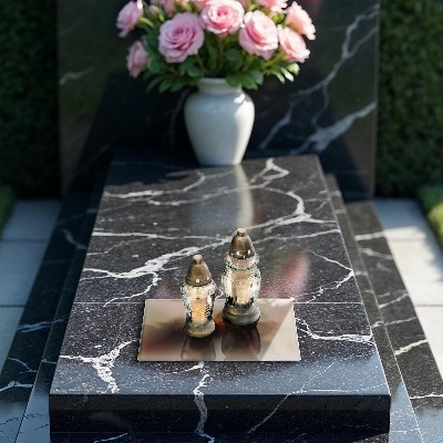 Glasplaat voor grafkaars Beige kleur