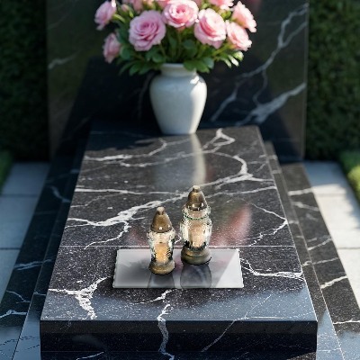 Glasplaat voor grafkaars Grijze kleur