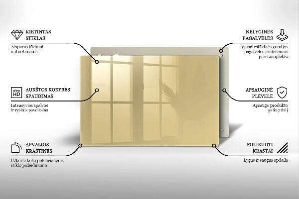 Glasplaat voor grafkaars Beige kleur