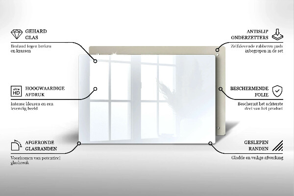 Glasplaat voor grafkaars Kleur wit