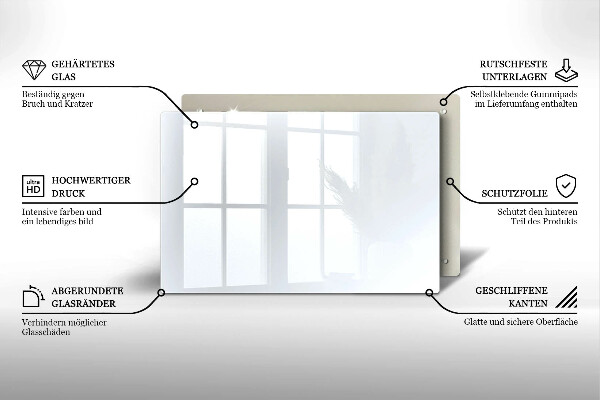 Glasplaat voor grafkaars Kleur wit