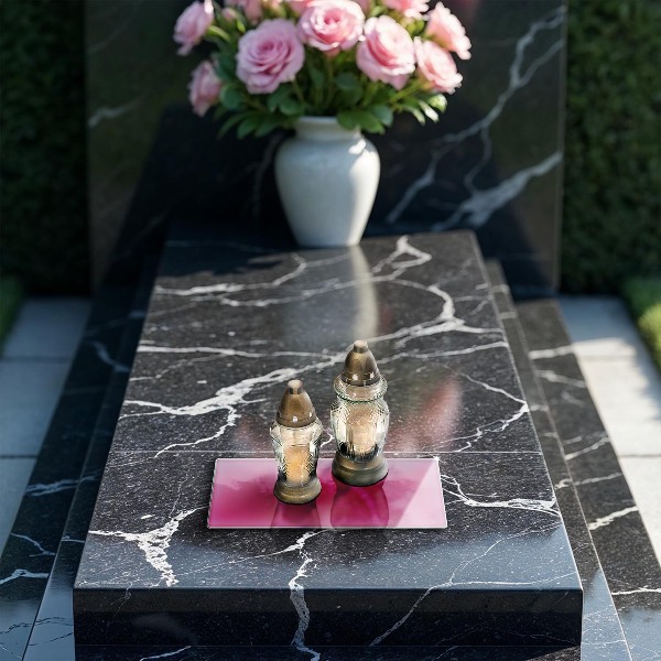 Glasplaat voor grafkaars Roze kleur