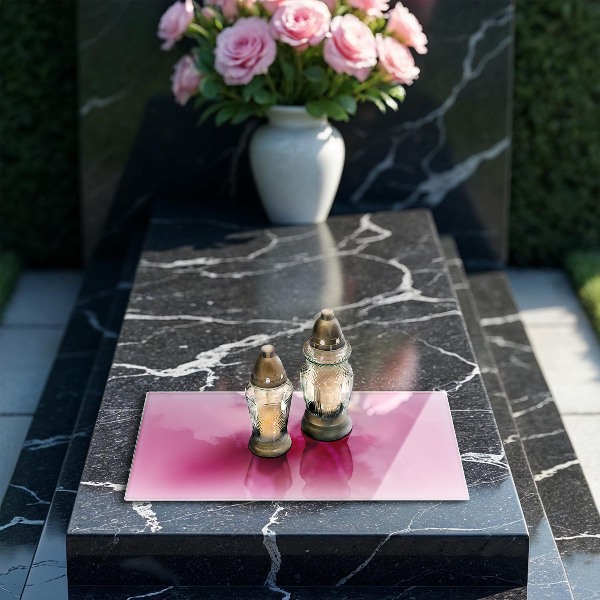 Glasplaat voor grafkaars Roze kleur