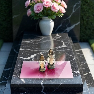 Glasplaat voor grafkaars Roze kleur