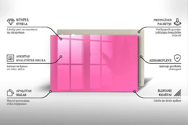 Glasplaat voor grafkaars Roze kleur