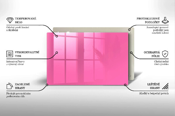 Glasplaat voor grafkaars Roze kleur