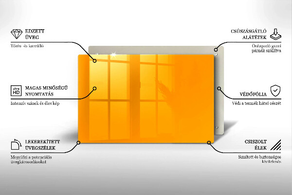Glasplaat voor grafkaars Donkergele kleur