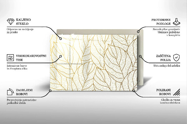 Grafkaars onderzetter Lijntekening bladpatroon