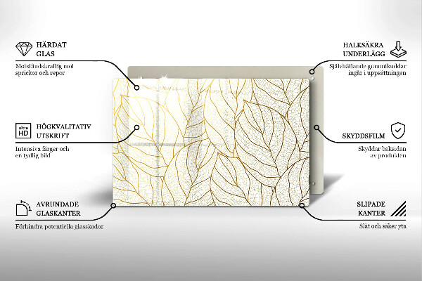 Grafkaars onderzetter Lijntekening bladpatroon